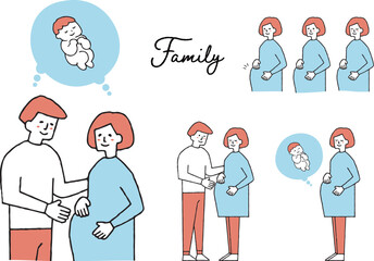 妊婦さんと男性　セット