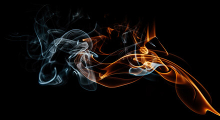 smoke on a black background. generative ai.