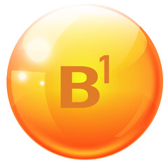Vitamin icon. Multivitamin supplement. Vitamin B group B1