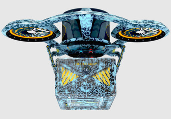 3D illustration of a multi-purpose military drone.