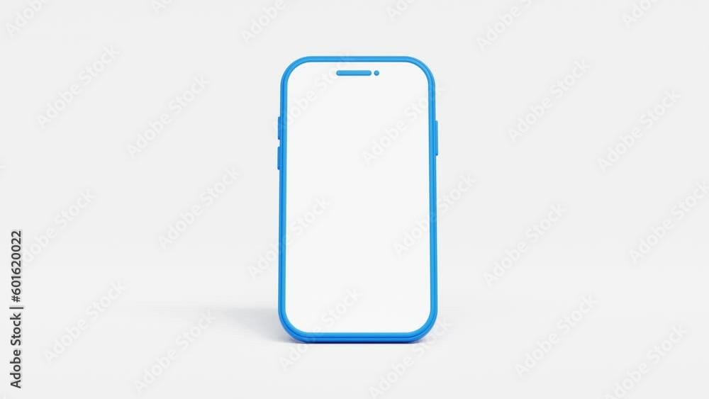 Aufkleber 3d smartphones with white screen animation in different styles for presentation. seamless loop. pack