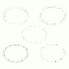 Set of black ink drop pen frames collection of ink drop frames oval shape frames
