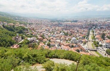Fototapeta na wymiar The well-preserved historic town of Prizren, Kosovo, known for its Ottoman mosques and ancient churches