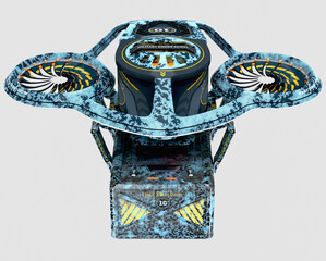 3D illustration of a multi-purpose military drone.