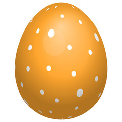 Easter Egg with gradient orange and white dots