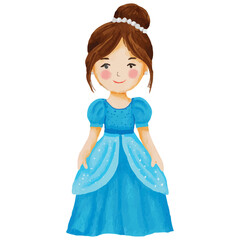 Royal and Blue princess Clip art Element Transparent Background