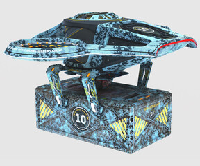 3D illustration of a multi-purpose military drone.