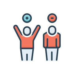 Color illustration icon for attitude 