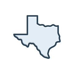 Color illustration icon for texas 