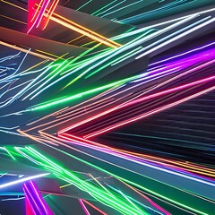 1 Glowing Neon Lines: A dark background with bright, glowing neon lines in various colors that create an abstract and futuristic feel5, Generative AI