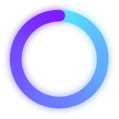 Infographic neon blue and purple doughnut pie chart element