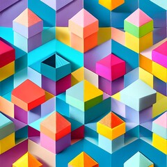 9 Geometric Pastel Shapes: A modern and playful background featuring geometric shapes in pastel colors that create a fun and whimsical vibe4, Generative AI