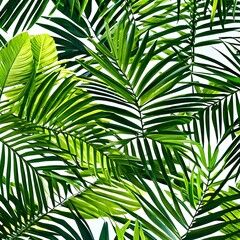 31 Tropical Leaves: A lush and tropical background featuring leaves and foliage in bright and vibrant colors that create a sunny and cheerful atmosphere1, Generative AI