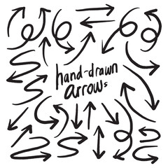 Set of hand drawn arrow vector