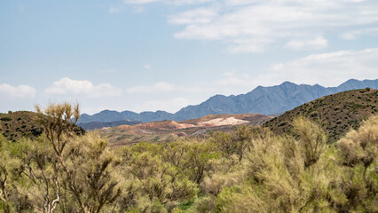deserted hills. sandy rocks