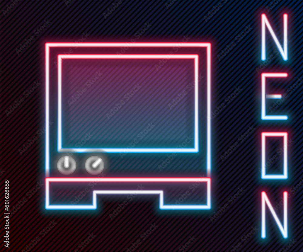 Poster glowing neon line voice assistant icon isolated on black background. voice control user interface sm