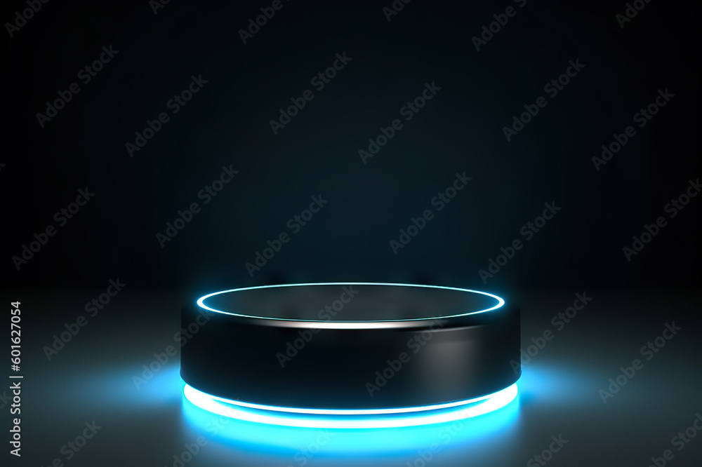 Aufkleber futuristic blank podium for product display, 3d rendering pedestal. created with generative ai