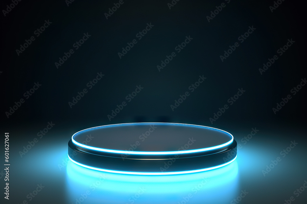 Poster futuristic blank podium for product display, 3d rendering pedestal. created with generative ai