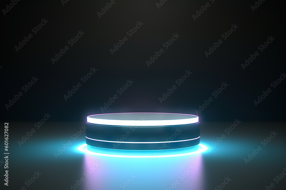 Aufkleber futuristic blank podium for product display, 3d rendering pedestal. created with generative ai