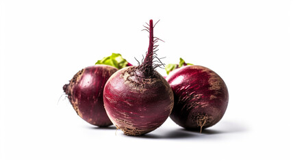 isolated white background photo of Beetroot. generative ai
