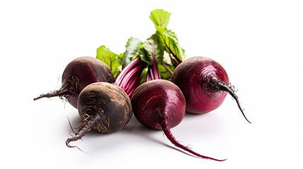isolated white background photo of Beetroot. generative ai