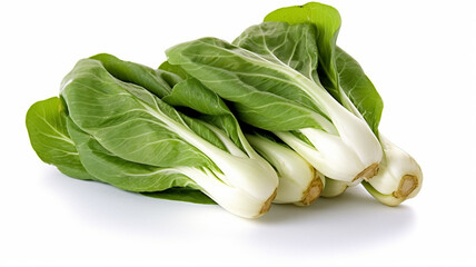 isolated white background photo of Bok choy. generative ai