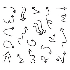 Set of hand drawn arrow vector