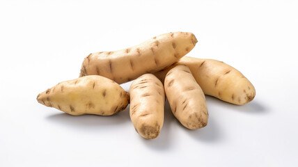 isolated white background photo of cassava. generative ai
