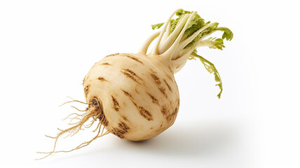 isolated white background photo of Elephant Yam. generative ai