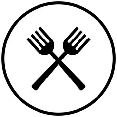 Fork icon isolated on transparent background. Double fork sign. PNG.