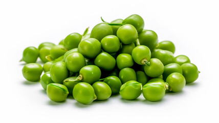 isolated white background photo of Green peas. generative ai