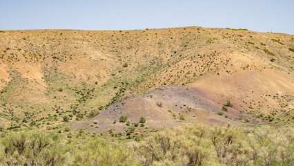 deserted hills. sandy rocks