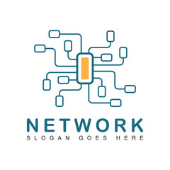 Network logo vector design. Abstract technology, vector logo template