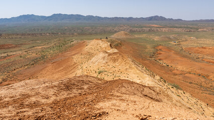 red sand mountains. tiger mountains. colored sands. desert