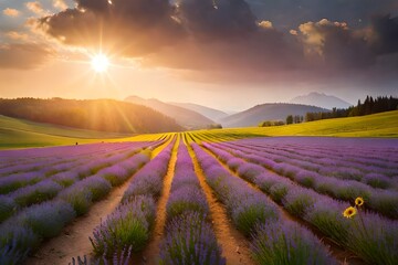 lavender field in region spring season
