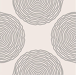 Minimalist trendy seamless pattern with abstract creative artistic hand-drawn half circles ideal for interior design, wallpaper, background, vector illustration
