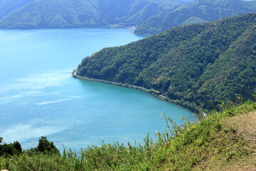 賤ケ岳から見る綺麗な奥琵琶湖の風景