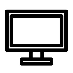コンテンツ、パソコンを表すラインスタイルのアイコン