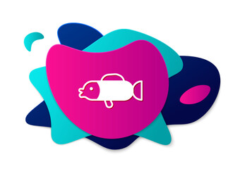 Color Puffer fish icon isolated on white background. Fugu fish japanese puffer fish. Abstract banner with liquid shapes. Vector