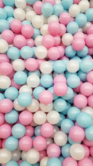 Pastel-colored ball in a playground, waiting for playtime to begin.
