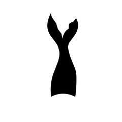 illustration of fish or mermaid tail black silhouette