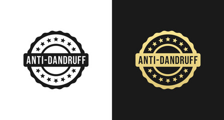 Anti dandruff stamp or Anti dandruff sign vector isolated in flat style. Best Anti dandruff stamp vector for product packaging design element. Anti dandruff sign for packaging design element.