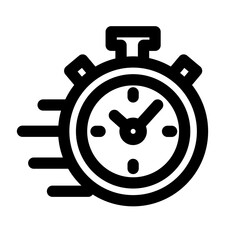 スケジュール、ストップウォッチを表すラインスタイルのアイコン