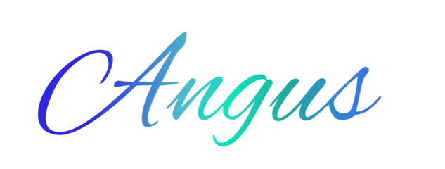 Angus - light blue and blue color - male name - ideal for websites, emails, presentations, greetings, banners, cards, books, t-shirt, sweatshirt, prints
