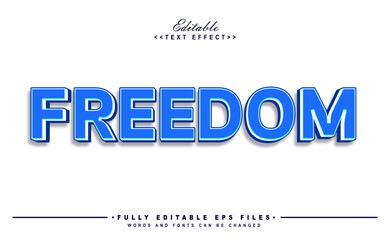 editable 3d freedomcartoon style text effect.typhography logo