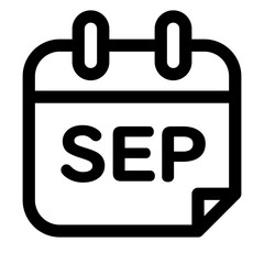 月、9月を表すラインスタイルのアイコン