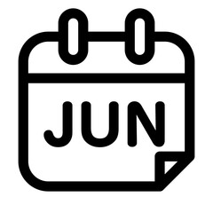 月、6月を表すラインスタイルのアイコン