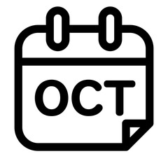 月、10月を表すラインスタイルのアイコン