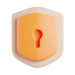 Shield with Keyhole 3D Icon