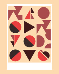 Geometric multicolored pattern with simple geometric shapes. Design elements, corporate identity, banner design, cards.